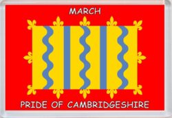 March - Pride of Cambridgeshire County Flag - Jumbo Fridge Magnet Souvenir Gift Present