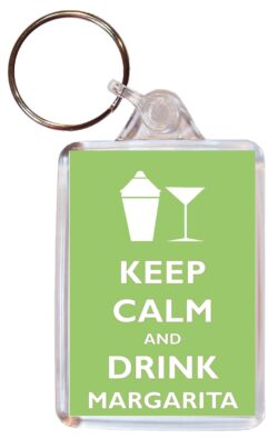 Keep Calm and Drink Margarita - Double Sided Large Keyring Key Ring Fob Chain Name Tag Gift Present Souvenir