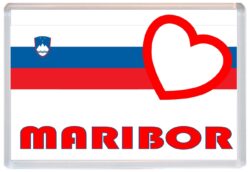 Maribor - Love Slovenia/Slovenian Towns & Cities Flag - Jumbo Fridge Magnet Souvenir Gift Present