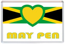 May Pen - Love Jamaica/Jamaican Towns & Cities Flag - Jumbo Fridge Magnet Souvenir Gift Present