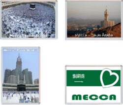 Mecca - Saudi Arabia - 4 PACK - Jumbo Fridge Magnet Souvenir Gift Present
