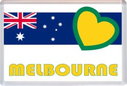 Melbourne - Love Australia/Australian Towns & Cities Flag - Jumbo Fridge Magnet Souvenir Gift Present