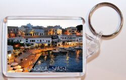 Menorca - Canary Islands - Spain - Double Sided Large Keyring Key Fob Chain Ring Gift Present Souvenir Harbour