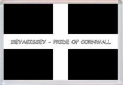 Mevagissey - Pride of Cornwall County Flag - Jumbo Fridge Magnet Souvenir Gift Present