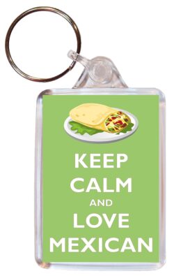 Keep Calm and Love Mexican - Double Sided Large Keyring Key Ring Fob Chain Name Tag Gift Present Souvenir