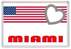 Miami - Love USA/United States of America Towns & Cities Flag - Jumbo Fridge Magnet Souvenir Gift