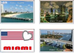 Miami - Florida - USA - 4 PACK - Jumbo Fridge Magnet Souvenir Gift Present