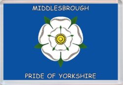 Middlesbrough - Pride of Yorkshire County Flag - Jumbo Fridge Magnet Souvenir Gift Present