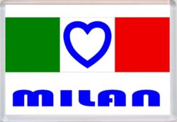Milan - Love Italy/Italian Towns & Cities Flag - Jumbo Fridge Magnet Souvenir Gift Present
