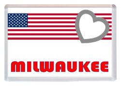 Milwaukee - Love USA/United States of America Towns & Cities Flag - Jumbo Fridge Magnet Souvenir Gift