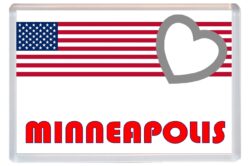 Minneapolis - Love USA/United States of America Towns & Cities Flag - Jumbo Fridge Magnet Souvenir Gift