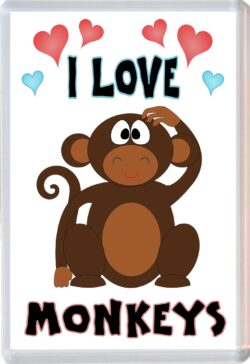 I Love Monkeys - Jumbo Fridge Magnet Souvenir Gift Present