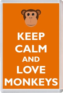 Keep Calm and Love Monkeys - Jumbo Fridge Magnet Souvenir Gift Present