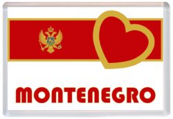 Montenegro - Love Montenegro Towns & Cities Flag - Jumbo Fridge Magnet Souvenir Gift Present
