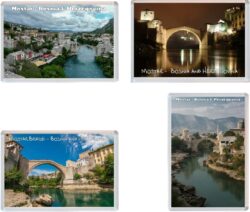 Mostar - Bosnia & Herzegovina - 4 PACK - Jumbo Fridge Magnet Souvenir Gift Present