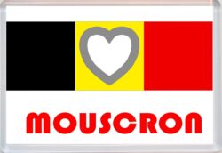 Mouscron - Love Belgium/Belgian Towns & Cities Flag - Jumbo Fridge Magnet Souvenir Gift Present