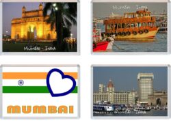 Mumbai - India - 4 PACK - Jumbo Fridge Magnet Souvenir Gift Present