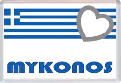 Mykonos - Love Greece/Greek Towns & Cities Flag - Jumbo Fridge Magnet Souvenir Gift Present