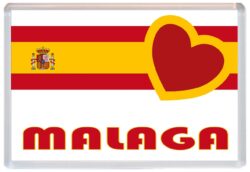 Malaga - Love Spain/Spanish Towns & Cities Flag - Jumbo Fridge Magnet Souvenir Gift Present