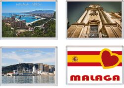 Malaga - Costa del Sol - Spain - 4 PACK - Jumbo Fridge Magnet Souvenir Gift Present