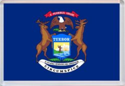 Michigan - USA State Flag - Jumbo Fridge Magnet Souvenir Gift Present