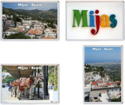 Mijas Pueblo - Costa del Sol - Spain - 4 PACK - Jumbo Fridge Magnet Souvenir Gift Present