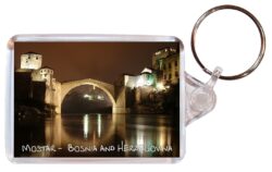 Mostar - Bosnia & Herzegovina ? Double Sided Large Keyring Key Fob Chain Ring Gift Present Souvenir
