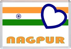 Nagpur - Love Indian/Indian Towns & Cities Flag - Jumbo Fridge Magnet Souvenir Gift Present
