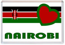 Nairobi - Love Kenya/Kenyan Towns & Cities Flag - Jumbo Fridge Magnet Souvenir Gift