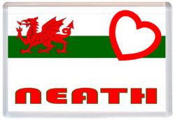 Neath - Love Wales/Welsh Towns & Cities Flag - Jumbo Fridge Magnet Souvenir Gift Present