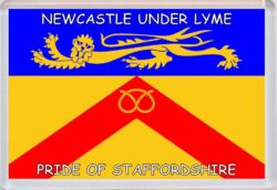 Newcastle under Lyme - Pride of Staffordshire County Flag - Jumbo Fridge Magnet Souvenir Gift