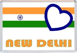 New Dehli - Love Indian/Indian Towns & Cities Flag - Jumbo Fridge Magnet Souvenir Gift Present