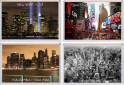 New York - USA - 4 PACK - Jumbo Fridge Magnet Souvenir Gift Present