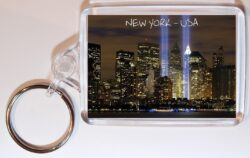 New York - USA - Double Sided Large Keyring Key Fob Chain Ring Gift Present Souvenir