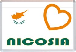 Nicosia - Love Cyprus/Cypriot Towns & Cities Flag - Jumbo Fridge Magnet Souvenir Gift Present