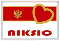 Niksic - Love Montenegro Towns & Cities Flag - Jumbo Fridge Magnet Souvenir Gift Present