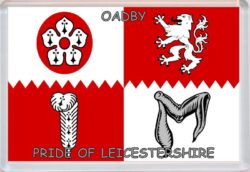 Oadby - Pride of Leicestershire County Flag - Jumbo Fridge Magnet Souvenir Gift Present