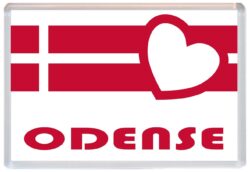 Odense - Love Denmark/Danish Towns & Cities Flag - Jumbo Fridge Magnet Souvenir Gift Present