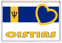 Oistins - Love Barbados Towns & Cities Flag - Jumbo Fridge Magnet Souvenir Gift Present