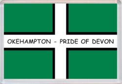 Okehampton - Pride of Devon County Flag - Jumbo Fridge Magnet Souvenir Gift Present