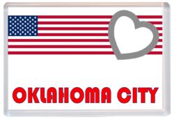 Oaklahoma - Love USA/United States of America Towns & Cities Flag - Jumbo Fridge Magnet Souvenir Gift