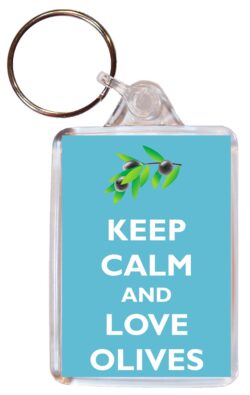 Keep Calm and Love Olives - Double Sided Large Keyring Key Ring Fob Chain Name Tag Gift Present Souvenir