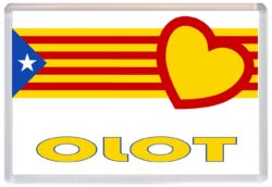 Olot - Love Catalonia Towns & Cities Flag - Jumbo Fridge Magnet Souvenir Gift Present