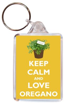 Keep Calm and Love Oregano - Double Sided Large Keyring Key Ring Fob Chain Name Tag Gift Present Souvenir