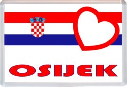 Osijek - Love Croatia/Croatian Towns & Cities Flag - Jumbo Fridge Magnet Souvenir Gift Present