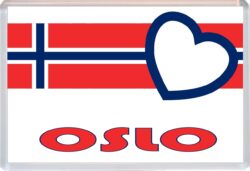 Oslo - Love Norway/Norwegian Towns & Cities Flag - Jumbo Fridge Magnet Souvenir Gift Present