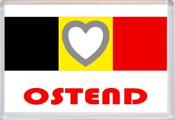 Ostend - Love Belgium/Belgian Towns & Cities Flag - Jumbo Fridge Magnet Souvenir Gift Present