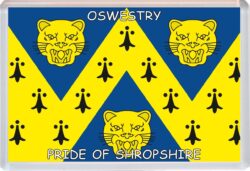 Oswestry - Pride of Shropshire County Flag - Jumbo Fridge Magnet Souvenir Gift