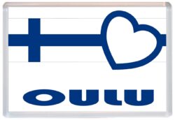 Oulo - Love Finland/Finnish Towns & Cities Flag - Jumbo Fridge Magnet Souvenir Gift Present