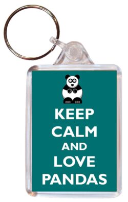 Keep Calm Love Pandas Keyring